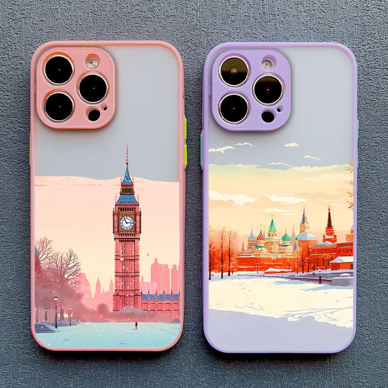 Всемирно Известная Архитектура Пейзаж Чехол для Телефона Для iPhone 16 15 Pro Max 14 13 12 11 Pro Max Mini X XS XR 7 8 Plus SE2 Чехлы