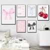 1pc Girl Pink Bow Ribbon Poster Poster Art Print Bar Living Room Furniture Decor
