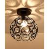 Metal Dual Ring Crystal Flush Mount Ceiling Light, for Hallway Light Fixture Ceiling Flush Mount (Dual Ring Black)