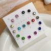 Accessories Resin Plastic Card Pack Color Zircon Stud Earrings Ear Bone Stud Set