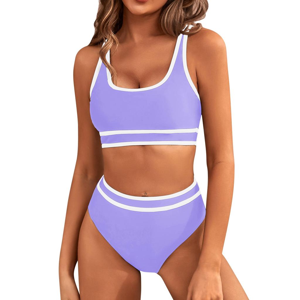 Женский раздельный сексуальный бикини, модный бюстгальтер с высокой талией, мягкий купальник без стального бюстгальтера