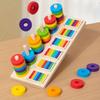 Деревянные колонки для сопоставления цветов и stacking, Развивают координацию рук и глаз у детей, Образовательный подарок на праздник, день рождения