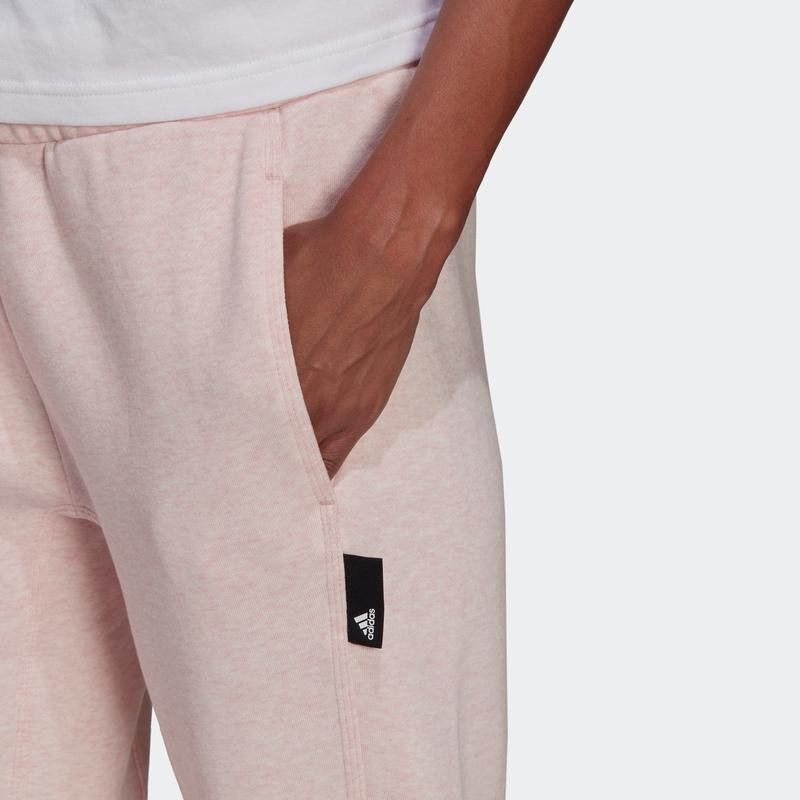 Adidas Knitted Sweatpants Women's Pink Moderate Straight Fit Pants HE4148