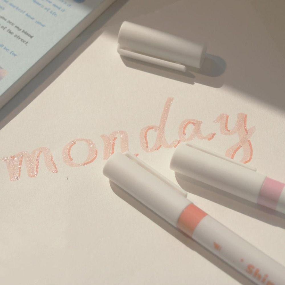 5PCS Plastic Draw Doodle Pens Colorful Shiny Fluorescent Pen Marking Pen  School Office Supplies