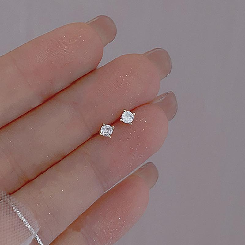 Серьги-гвоздики с белыми цветами, женские простые и маленькие серьги-цветы молочно-белого цвета, летние серьги из трех частей с цирконием