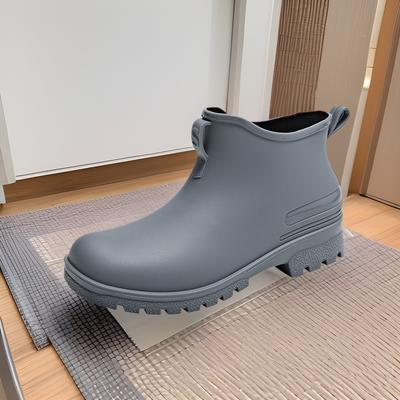 Новые короткие резиновые сапоги для женщин, модная верхняя одежда, износостойкие низкие ботинки на толстой подошве для женщин, водонепроницаемые и нескользящие