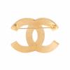 Chanel Золотая джинсово-синяя металлическая брошь с мелким глиттером, двойная C, женский стиль