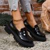 Patent Leather Loafers Women Spring 2025 Thick Bottom Platform Casual Shoes Woman Slip On Soft Sole Moccasins Plus Size 43 Mujer