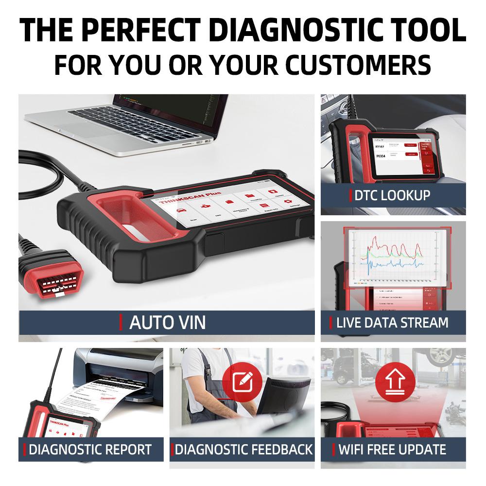 Thinkscan Plus S7 OBD2 Scanner Car Diagnostic Scanner for Engine ABS Transmission AC BCM IC Airbag Code Reader Auto Scan Tools