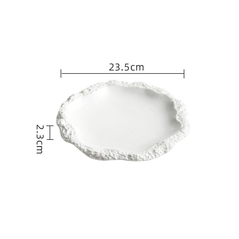 Simple Solid Color Tableware Porcelain Pasta Steak Plate Dinner Plate Creative Kitchen Irregular Serving Tray Cooking Dishes