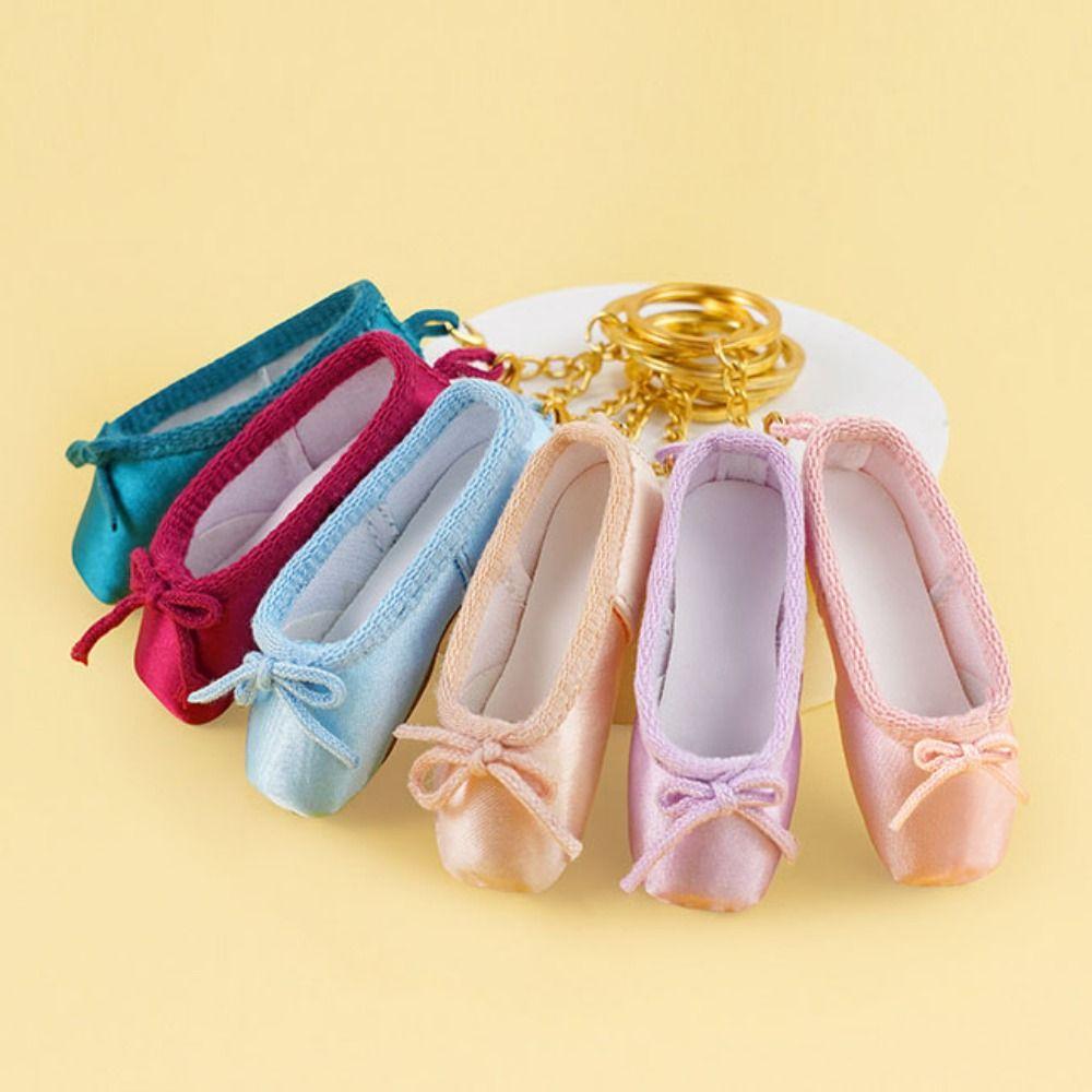 Satin Pointe Shoes Keyrings Ballet Shoe Shape Ballet Shoe Keychain  Dance Lovers