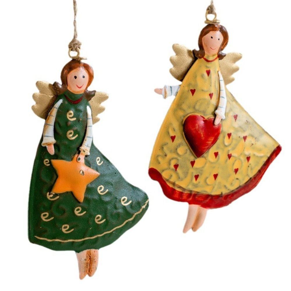 Cartoon Iron Angel Girl Decoration Paintings Christmas Tree Decoration Home Xmas Decoration