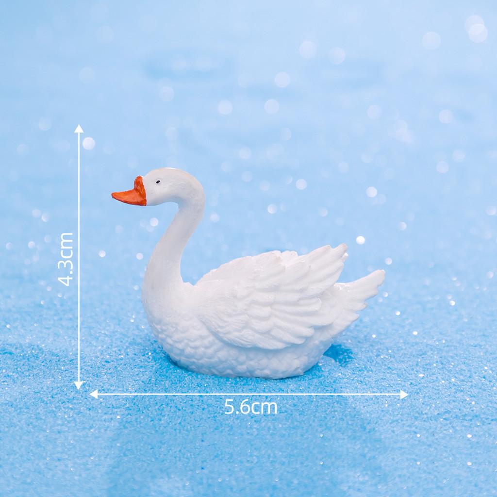Charming Resin Swan Figurines Diy Creative Micro Landscape Desk Decorations