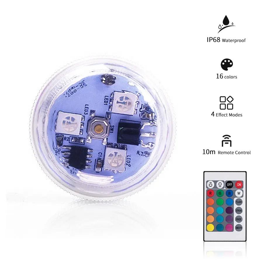 3 светодиода RGB светодиодный подводный светильник погружной ночной светильник питание от батареек садовый светильник для бассейна для свадебной вечеринки ваза чаша