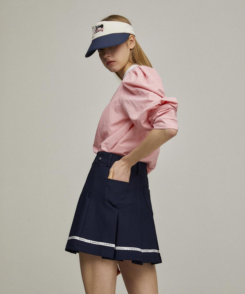 Candini Navy Pocket Pleated Skirt