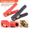 2Pcs Large Pure Copper 500-1000A Crocodile Alligator Clips Car Battery Chargers Insulated Clamp Car Battery Insulated Clips