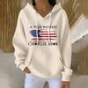 Women's Casual Fashion Print Long Sleeve Hooded Sweatshirt Top