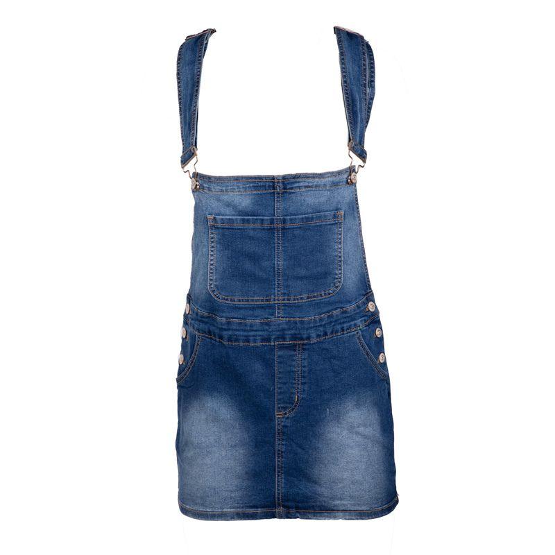 Короткий джинсовый комбинезон-туника Diwan среднего синего цвета Женский JOSEPH 'IN