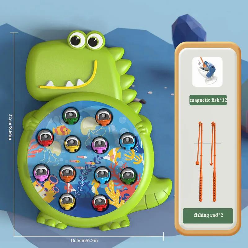 Dinosaur Magnetic Fishing Toy Sensory Non Rotating Educational Baby Toy Gift for Kids Toddlers