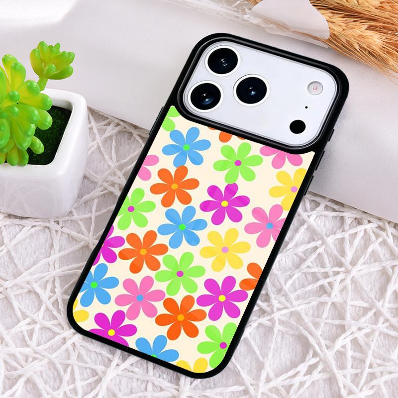 Чехол для телефона в стиле хиппи с ромашками и тай-дай цветами для iPhone 17 Air 16 15 11 12 14 13 Pro Max Ударопрочный чехол