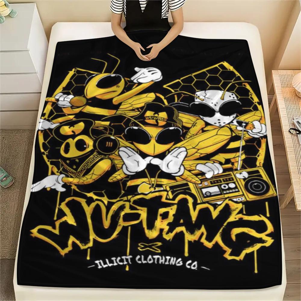 1 шт. Фланелевое одеяло с принтом WU TANG, Высококачественное, Удобное для всех сезонов, Декор для дома, Тепло и уют, Идеально для рождественских подарков102