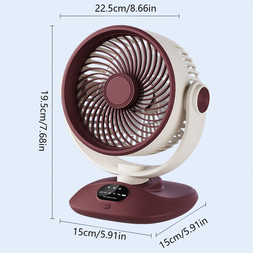 LED Digital Display Desktop Electric Fan 120° Rotating Outdoor Camping Fan Household