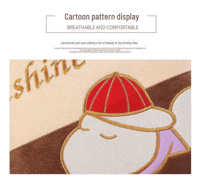 Набор подушек для поддержки шеи и поясницы в автомобиле - милый мультяшный дизайн.