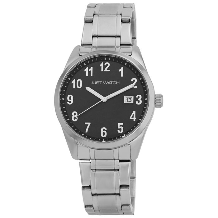 Montre - Liam - Acier inoxydable argenté - Cadran noir - Étanche 5 ATM