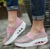 Fashion 2024 Summer Sneakers Women Shoes Wedges Increased Thick Platform Shoes Woman Woven Breathable Casual Sneakers