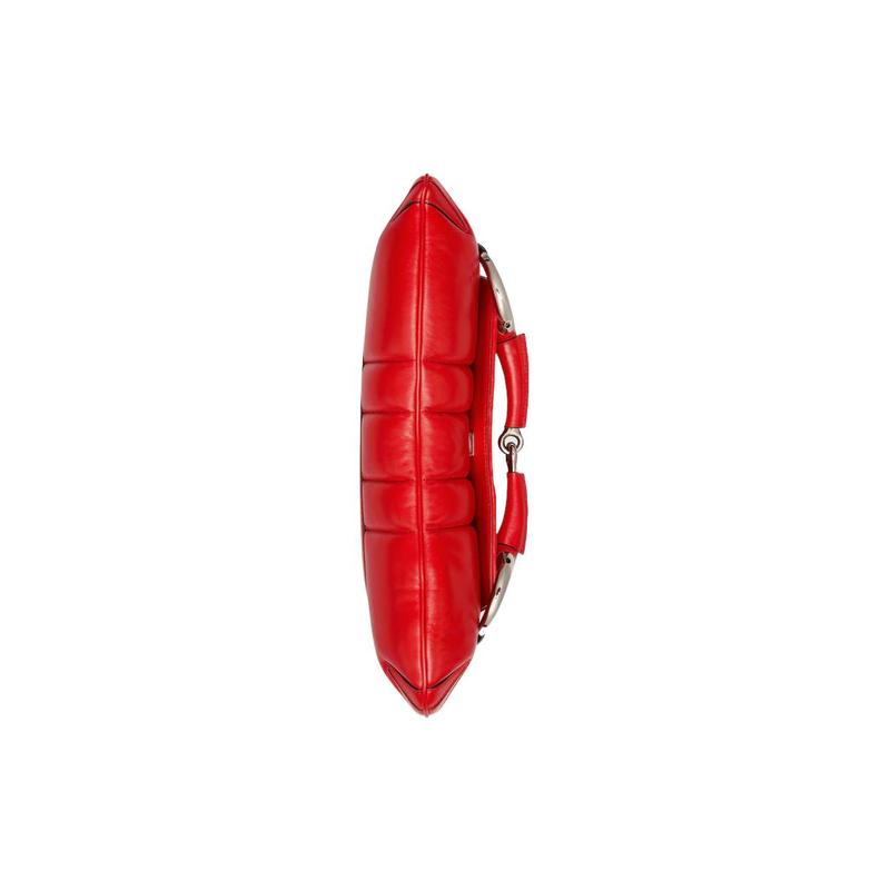Gucci Horsebit 1955 Oversized Horsebit Chain Leather Double Shoulder Strap Leather Replica Underarm Bag Shoulder Bag Clutch Women's Red