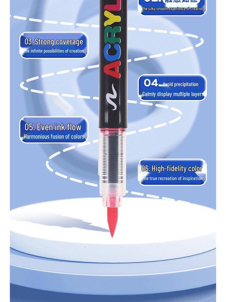 Моющиеся акриловые маркеры с мягким наконечником – Набор для DIY: Ваза для стекла и акварельные маркеры
