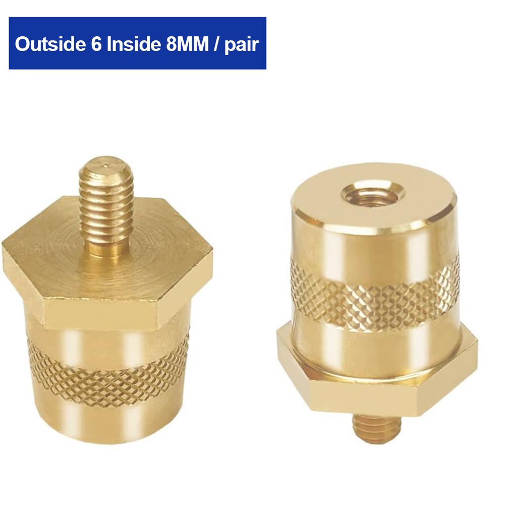 2X M6 M8 Thread Positive Negative Battery Post Connector Terminal Adapter Battery Pole Adapter Brass Battery Terminal Connector