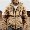 Men'S Winter Zipper Hooded Fleece Sweatshirt With Patch Pocket Casual Jacket