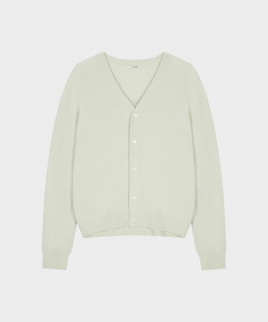 Taildern Wool Cashmere V-Neck Cardigan Mint
