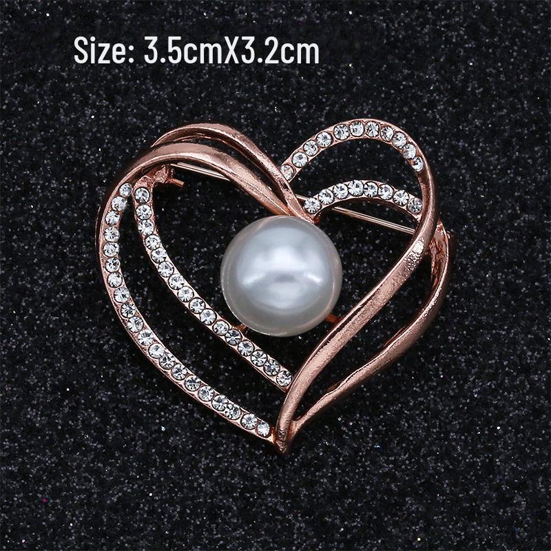 Модная брошь с бантом: Металлические украшения с жемчугом и стразами в виде цветка