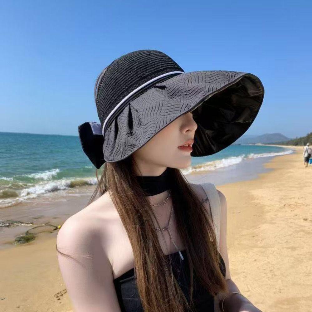 Кепки с козырьком от УФ-излучения, пляжные шляпы с открытым верхом, модные солнцезащитные шляпы для отдыха на природе