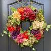 Imitation Hydrangea Wreath Door Hanger Rattan Handmade Artificial Wreaths