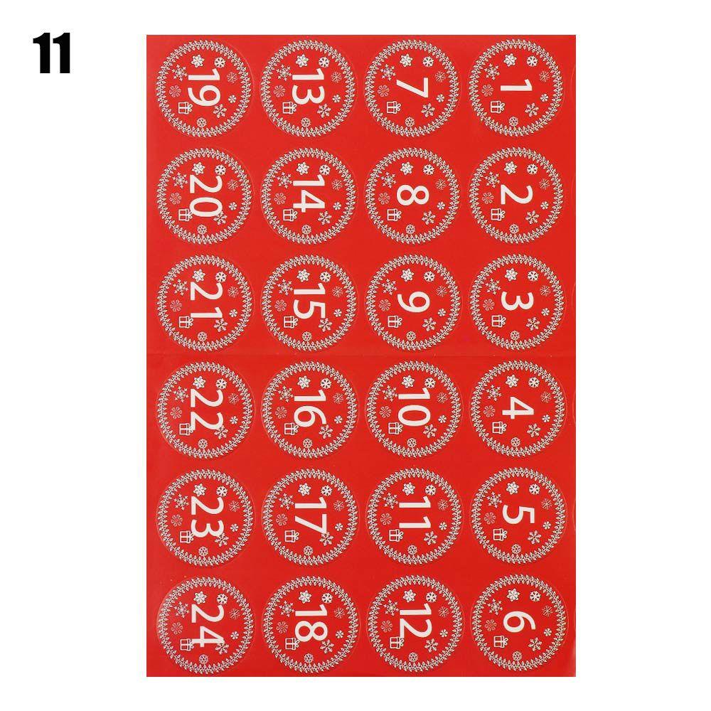 Biscuit Candy Self Adhesive Advent Calendar Number Christmas Label Paper Sticker Packaging Labels