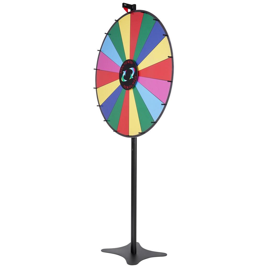 36 inch Spinning Prize Wheel, 18 Slots Spinning Wheel, Roulette Wheel with a Dry Erase and 2 Markers, Tabletop or Floor Standing Win Fortune Spin