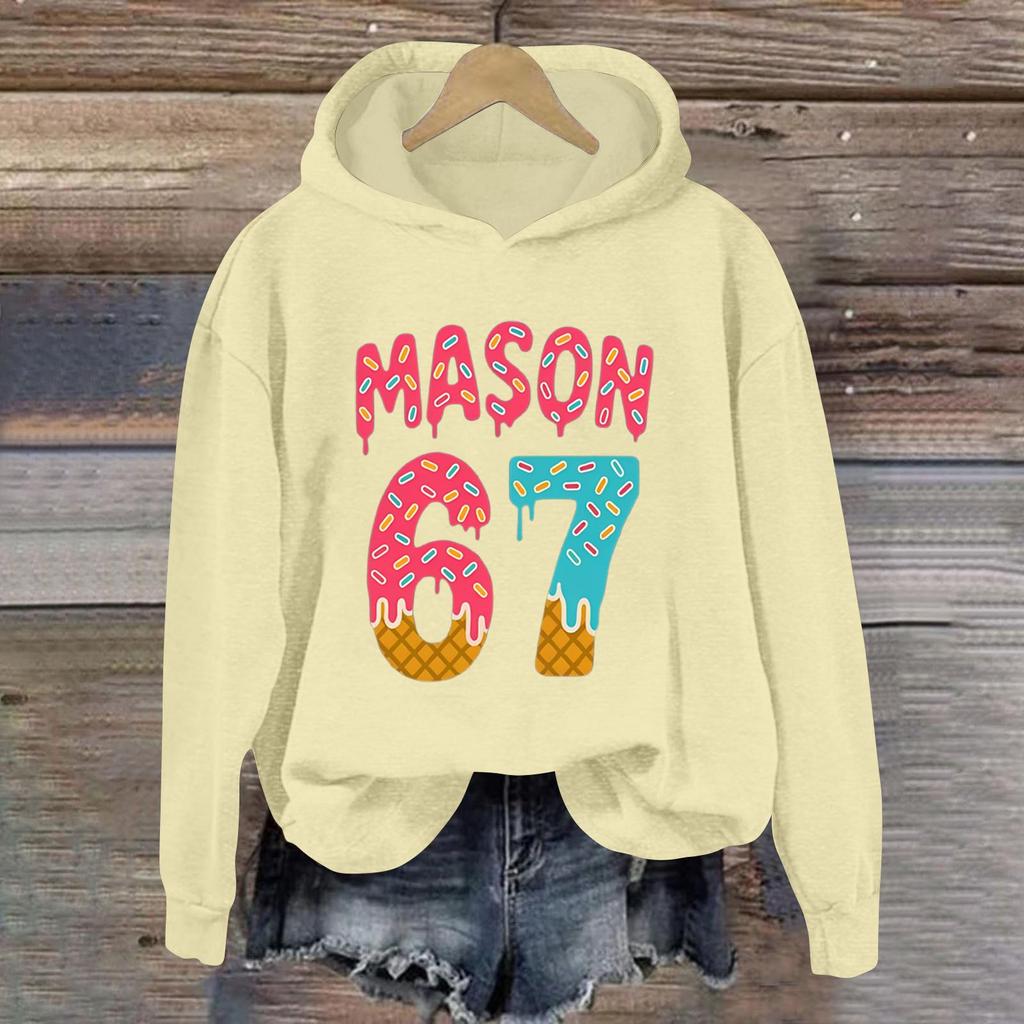 Женская модная повседневная толстовка с длинными рукавами, принтом и капюшоном