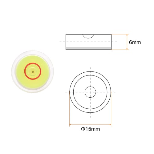 uxcell Round Bubble Level, 15x6mm, Mini Circular Bullseye Spirit Level for Leveling Camera Tripods, Telescopes, Workshops, Turntables, and Photo Frame