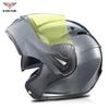 VIRTUE Full Face Motorcycle Helmet With Dual Lens Carbon Fiber Style Decal ABS Shell Flip-Up Design Adult Riders