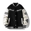 Spring and Autumn New Loose Baseball Clothes Couple Clothing American Trend Embroidered Leather Jacket
