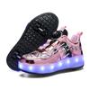 Children's Runaway Shoes Four-wheel LED Light Luminous Shoes Shrinkable Runaway Shoes Sports Student Pulley Shoes Yo