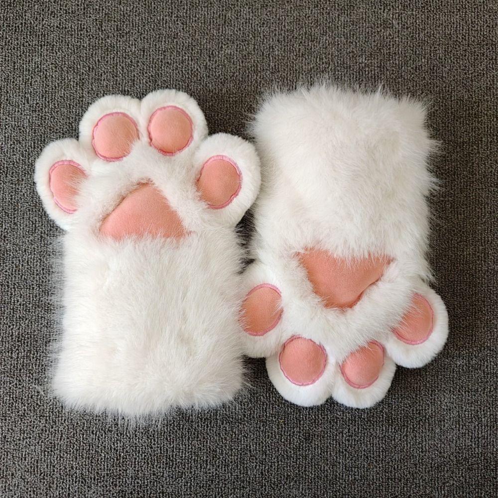 Fashion Cartoon Cosplay Costume Gloves Squeaky Kig Fursuit Kigurumi Plush Cat Paw Gloves Furry Warm Cosplay Props Gifts