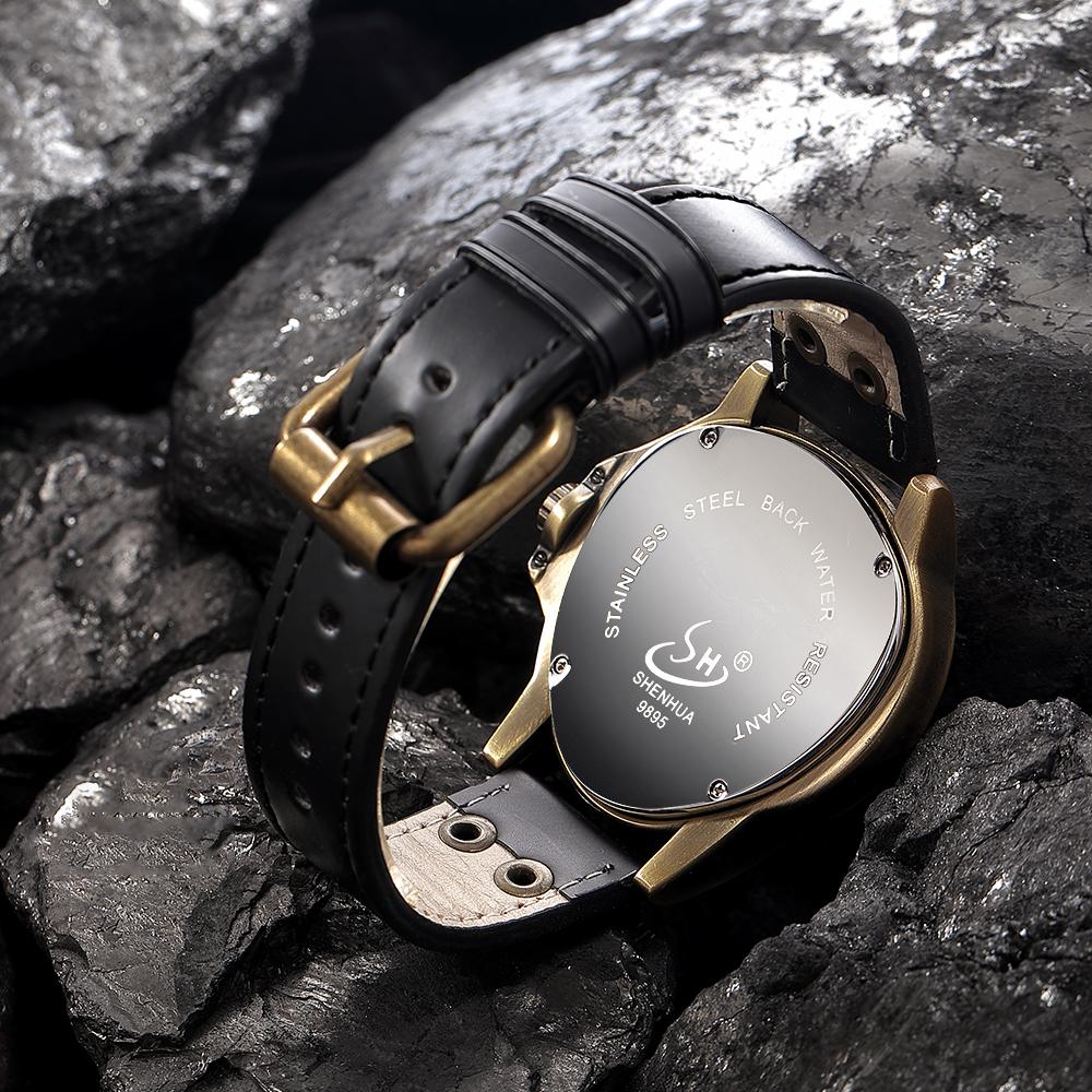 New Stylish Triangle Men's Mechanical Watch Casual Bronze Retro Automatic Mechanical Watch