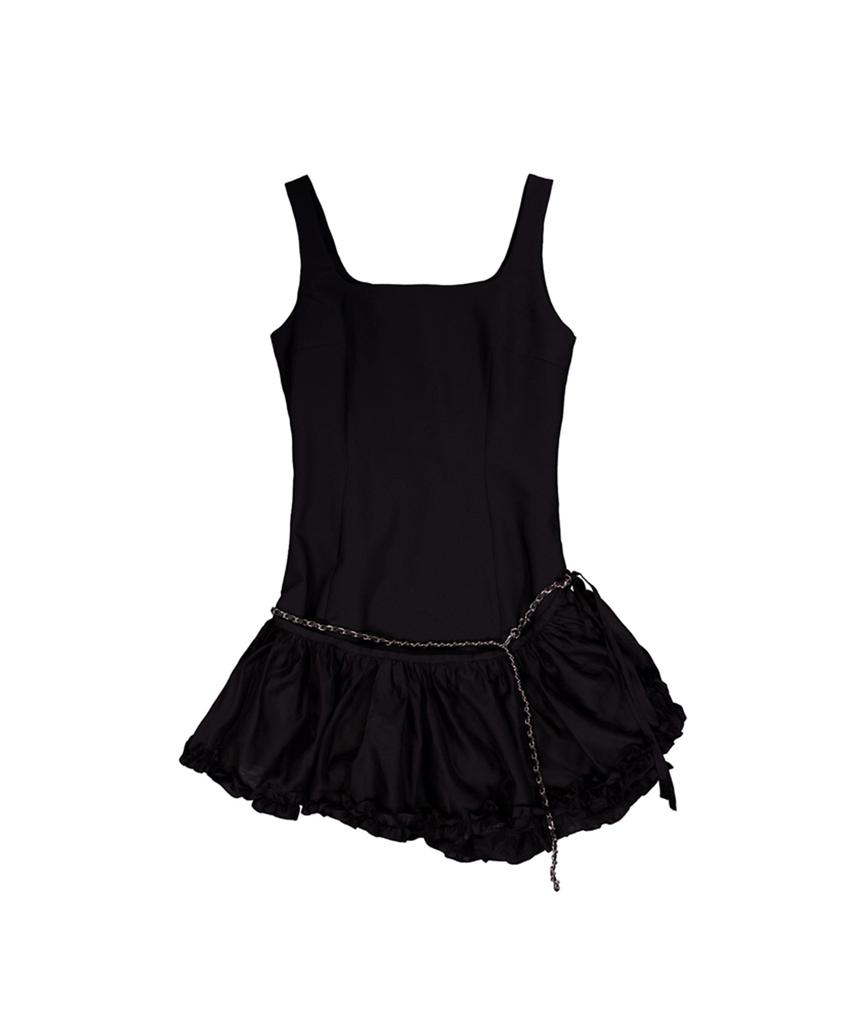 Peulaentigseobiseu Layered Mini Dress - Black