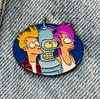 Новая эмалированная булавка Futurama Leela Philipp Jay Fry Bender, металлический разъем, подарок на день рождения, 1 шт.