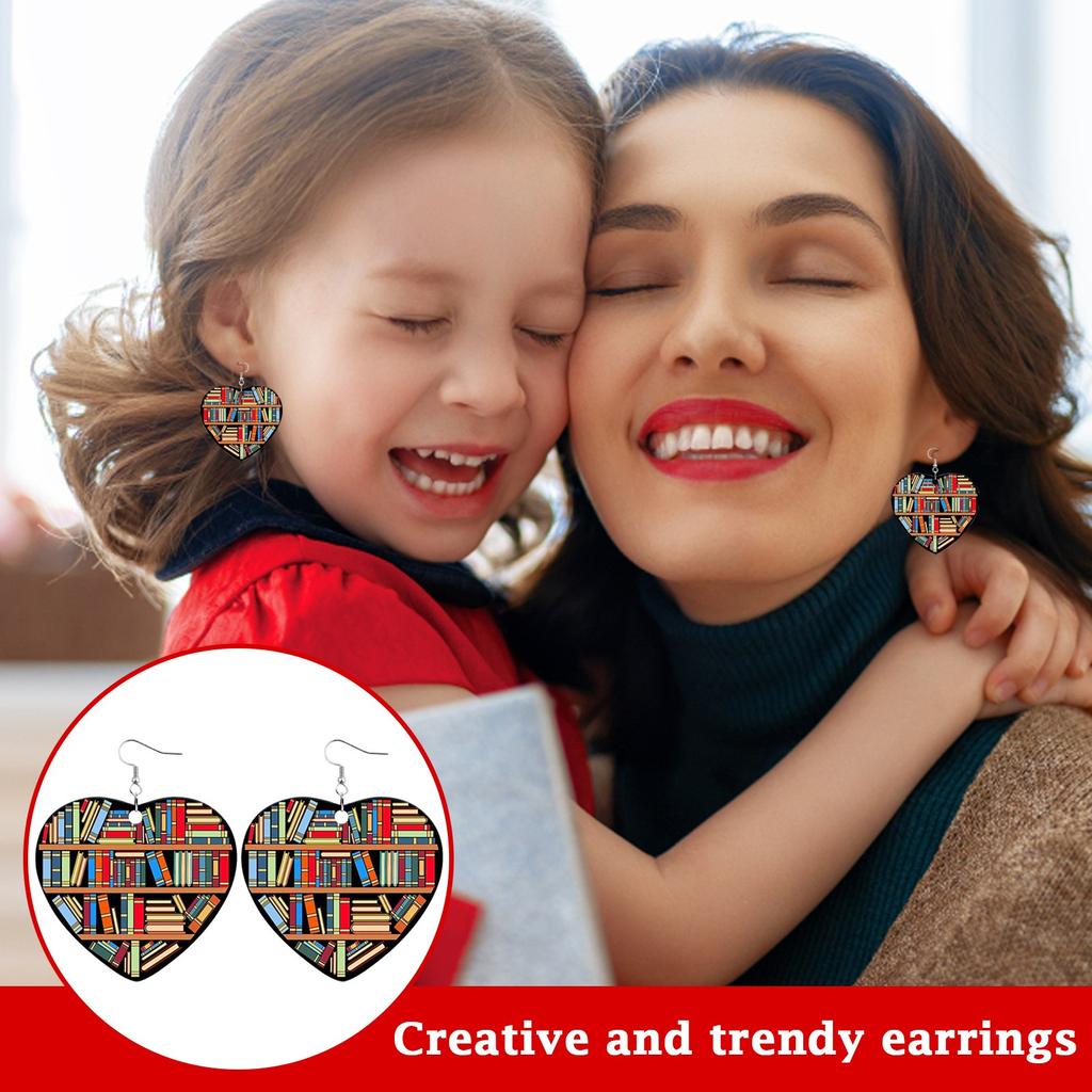 Серьги из книги «Любовь» Деревянные серьги Книга Серьги Двусторонняя живопись