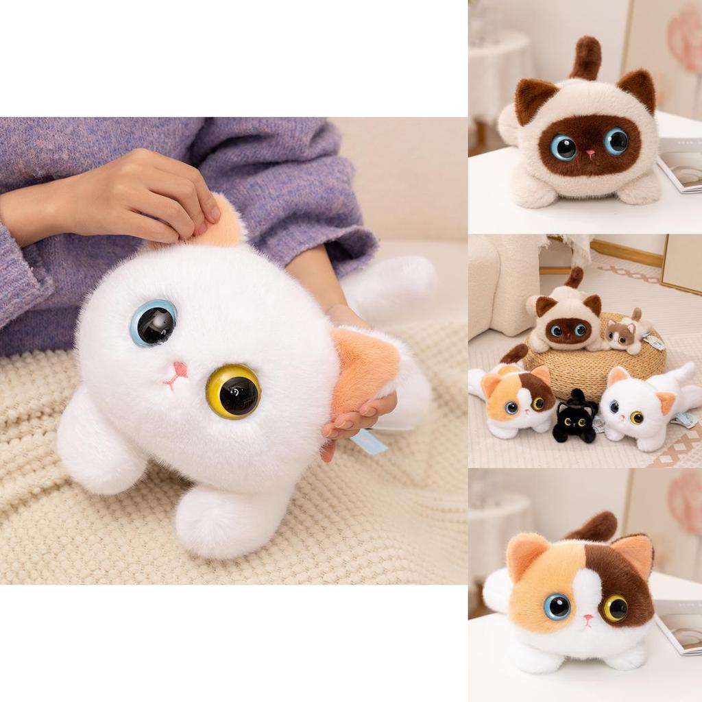Siamese Cat Stuffed Animal Plush Toy With Ultra Soft Short Pile For Kids Room